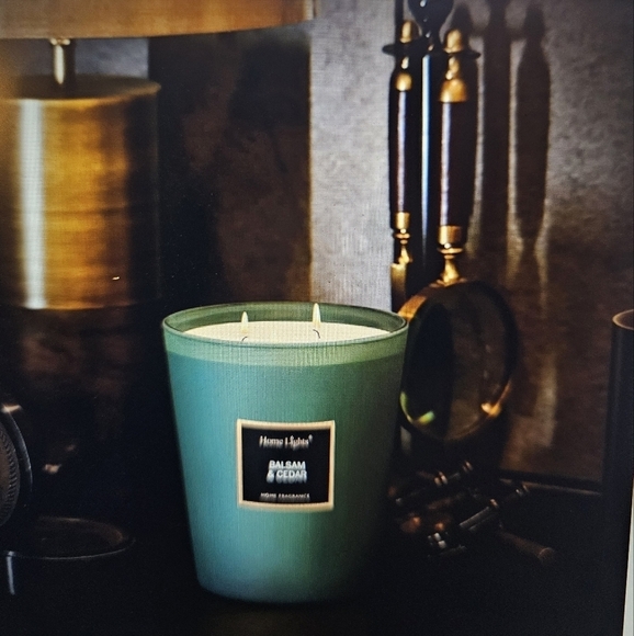 NWT Homelights Highly Scented Soy Candle w 3 Cotton Wicks. 5x6 Balsam & Cedar. - Picture 6 of 8